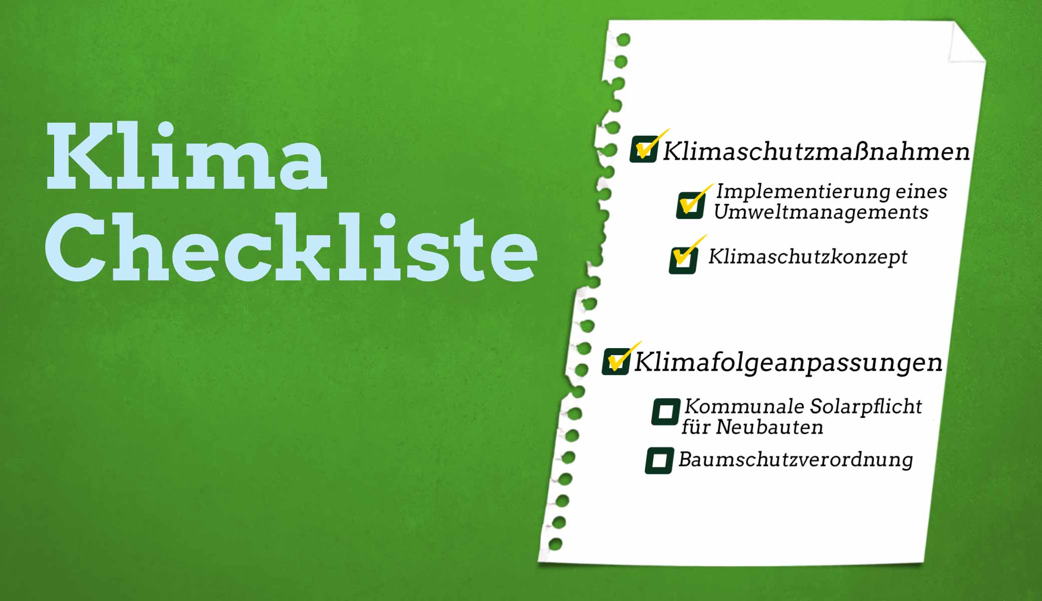 Illustration der Klima-Checkliste für Kommunen
